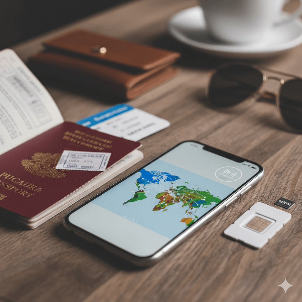 Пътешественик с мобилен интернет и eSIM по време на пътуване в Канада